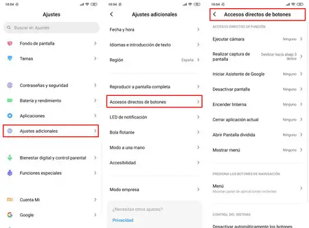 How to change button settings on Xiaomi?